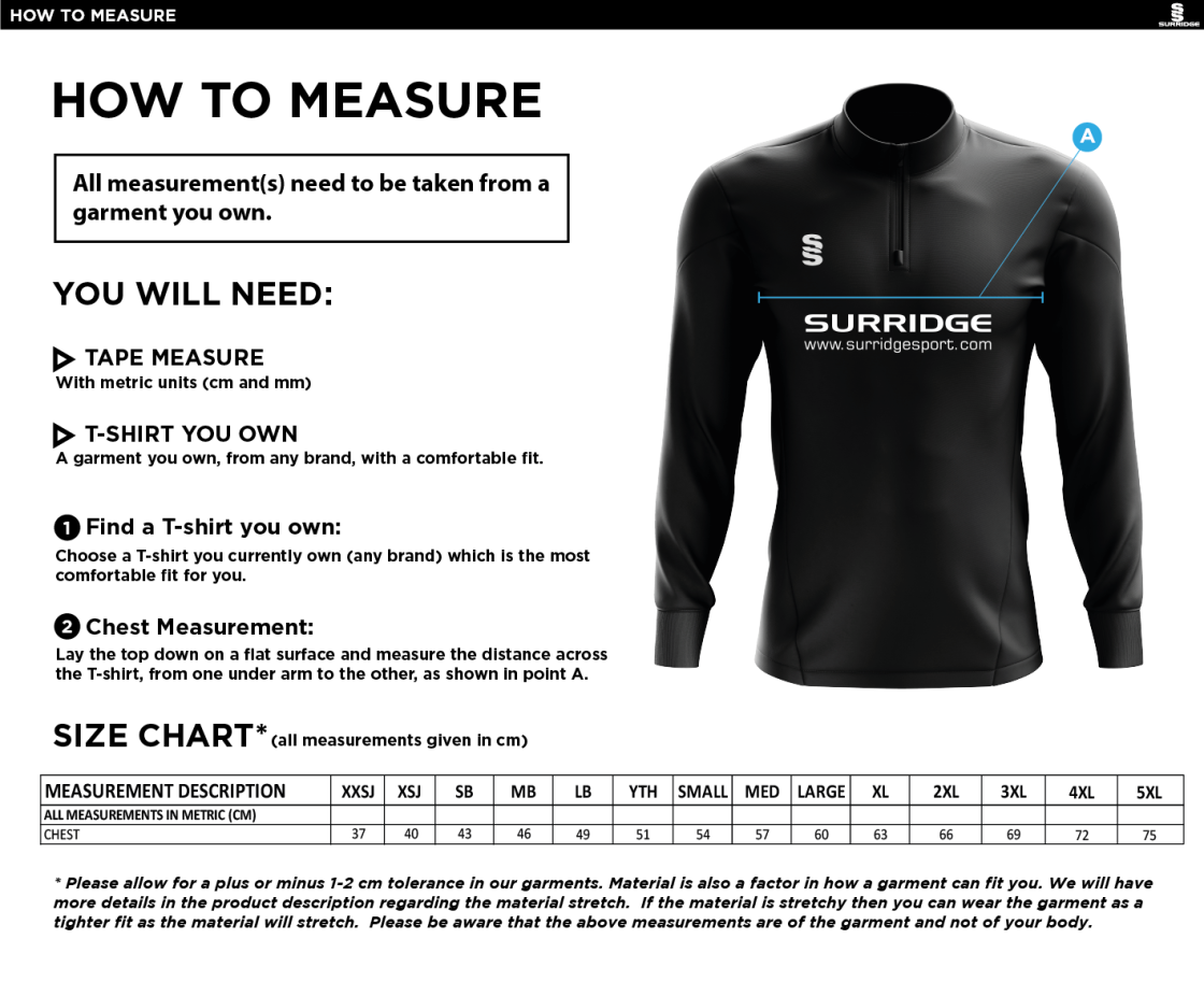 Crosby CC Blade Performance Top Black/White - Size Guide